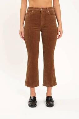 NEW DAZE shy girl crop flare jeans in teddy